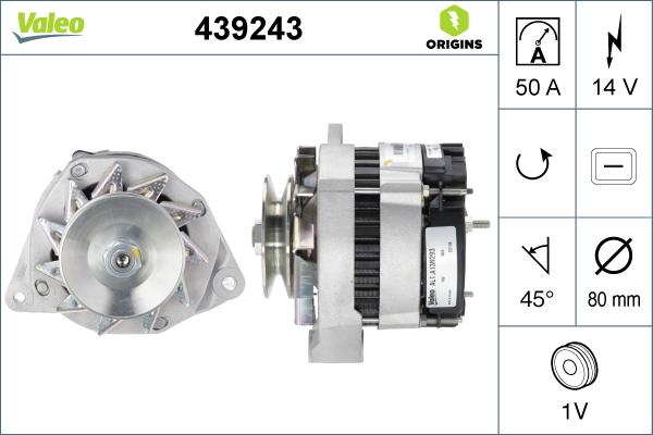 Valeo 439243 - Laturi inparts.fi