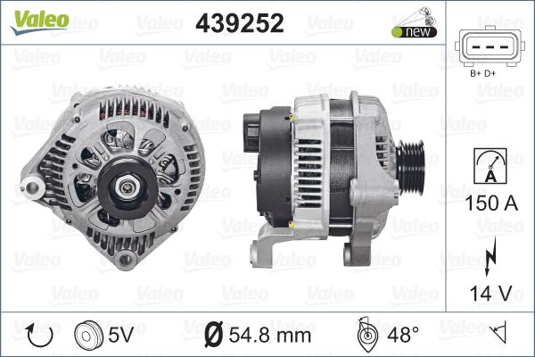 Valeo 439252 - Laturi inparts.fi