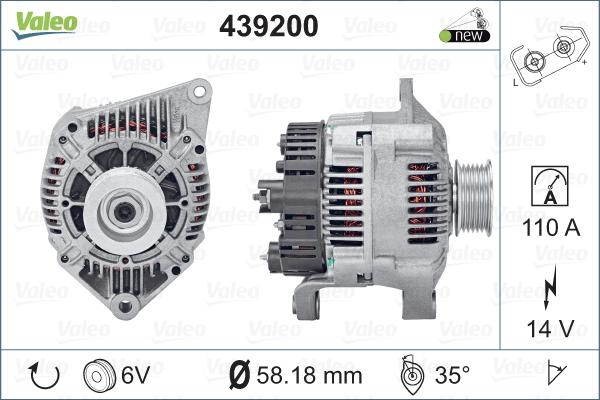 Valeo 439200 - Laturi inparts.fi