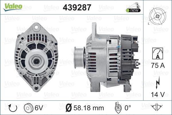 Valeo 439287 - Laturi inparts.fi