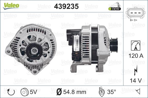 Valeo 439235 - Laturi inparts.fi