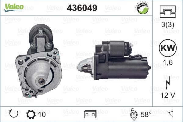 Valeo 436049 - Käynnistinmoottori inparts.fi