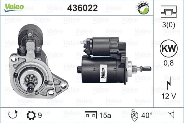 Valeo 436022 - Käynnistinmoottori inparts.fi