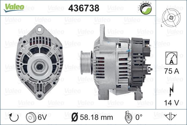 Valeo 436738 - Laturi inparts.fi