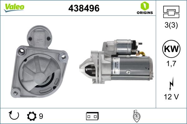 Valeo 438496 - Käynnistinmoottori inparts.fi