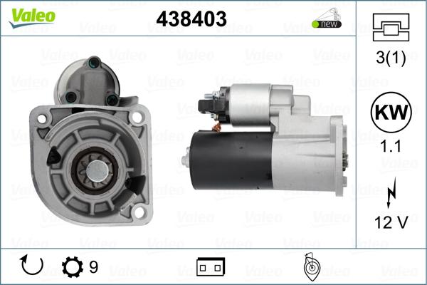 Valeo 438403 - Käynnistinmoottori inparts.fi