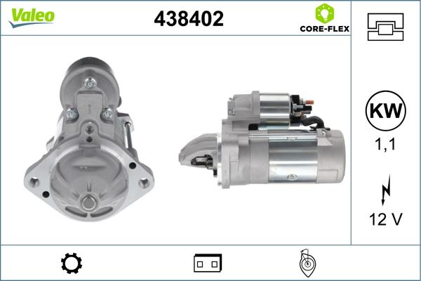 Valeo 438402 - Käynnistinmoottori inparts.fi