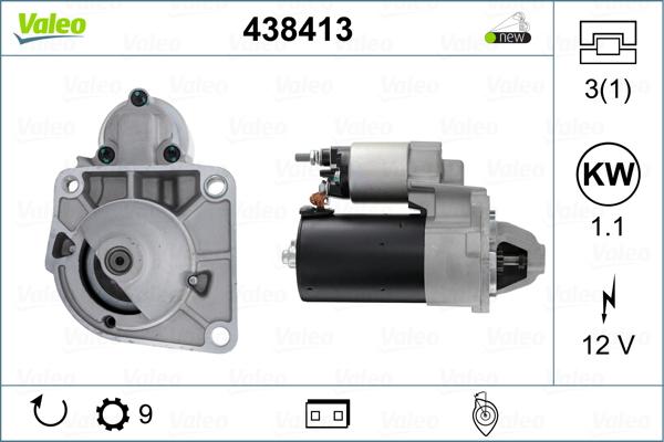 Valeo 438413 - Käynnistinmoottori inparts.fi