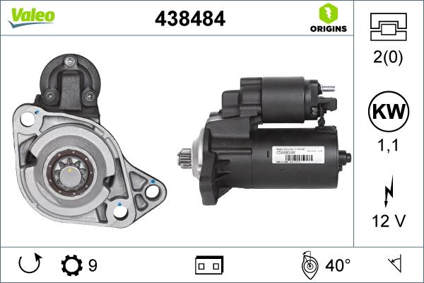 Valeo 438484 - Käynnistinmoottori inparts.fi