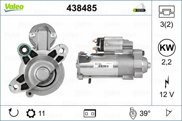 Valeo 438485 - Käynnistinmoottori inparts.fi