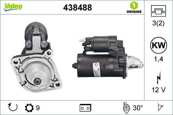 Valeo 438488 - Käynnistinmoottori inparts.fi