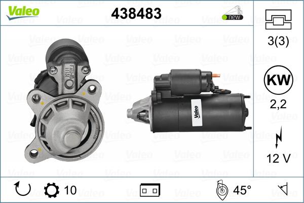 Valeo 438483 - Käynnistinmoottori inparts.fi