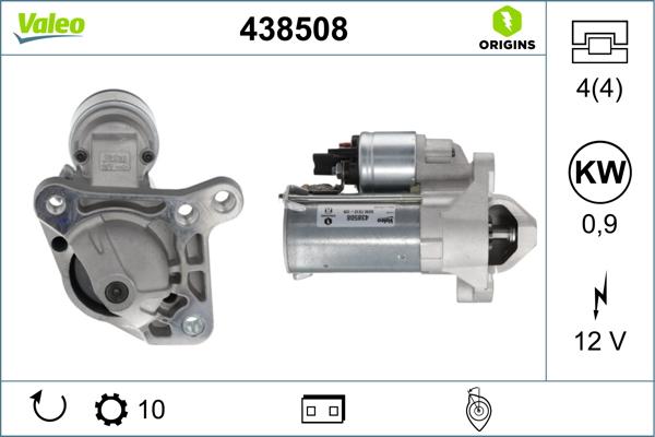 Valeo 438508 - Käynnistinmoottori inparts.fi