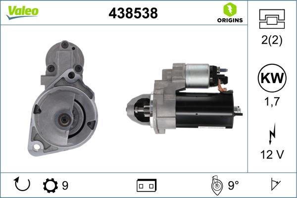 Valeo 438538 - Käynnistinmoottori inparts.fi