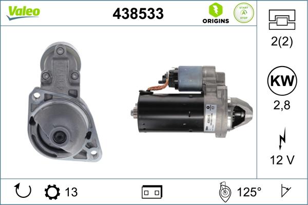 Valeo 438533 - Käynnistinmoottori inparts.fi