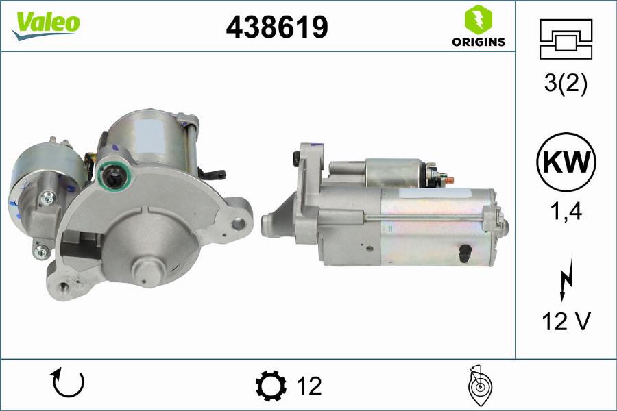 Valeo 438619 - Käynnistinmoottori inparts.fi