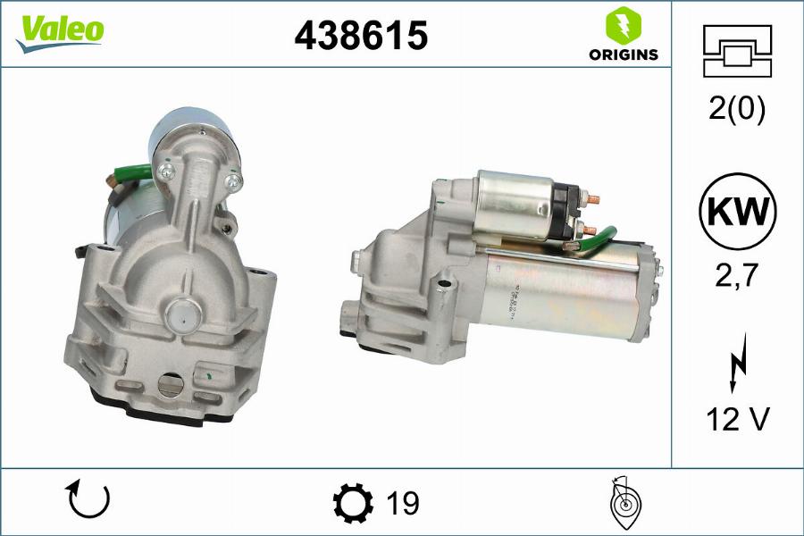 Valeo 438615 - Käynnistinmoottori inparts.fi