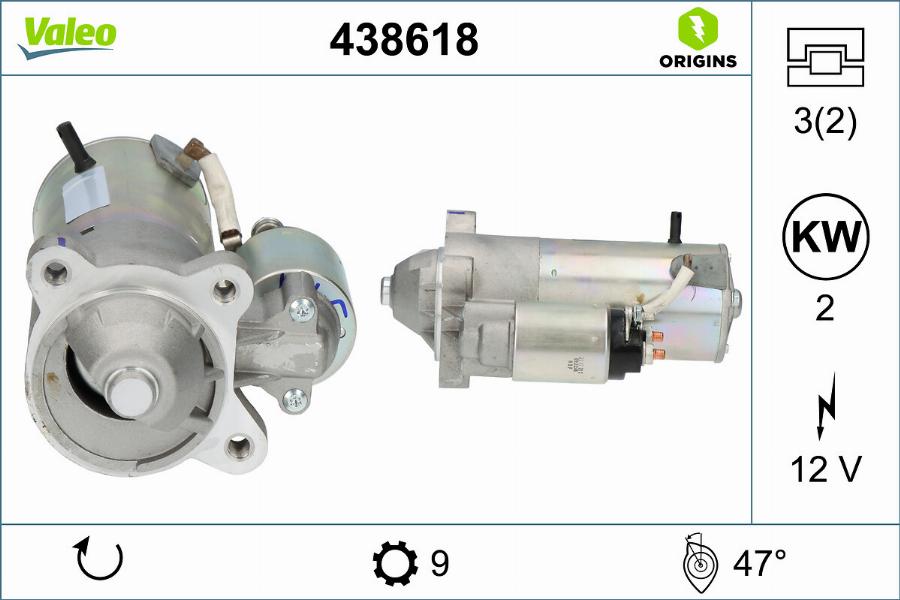 Valeo 438618 - Käynnistinmoottori inparts.fi