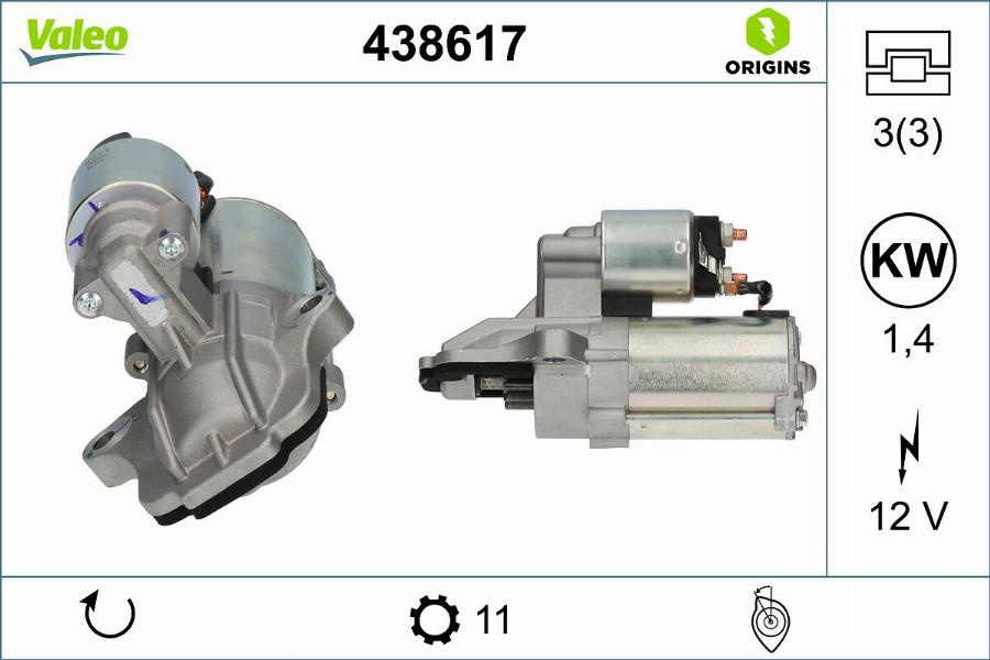 Valeo 438617 - Käynnistinmoottori inparts.fi