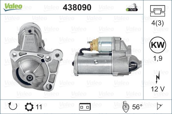 Valeo 438090 - Käynnistinmoottori inparts.fi