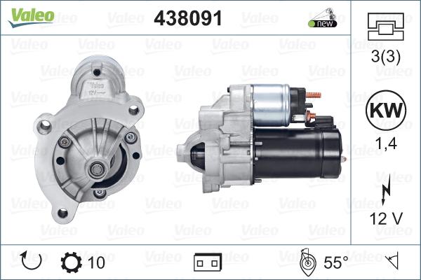 Valeo 438091 - Käynnistinmoottori inparts.fi