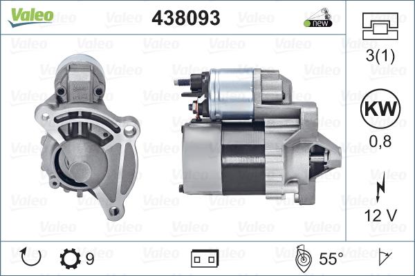 Valeo 438093 - Käynnistinmoottori inparts.fi