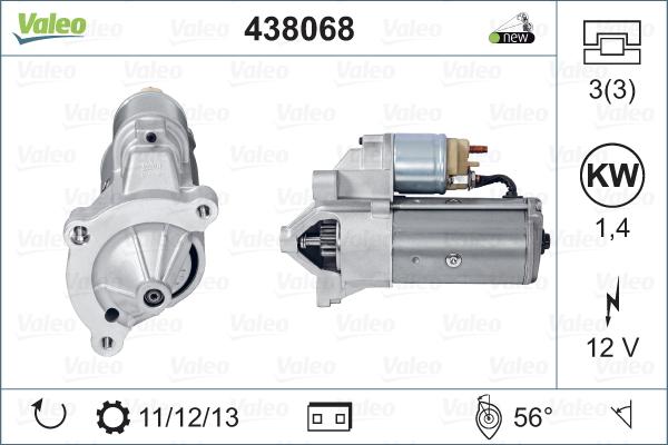 Valeo 438068 - Käynnistinmoottori inparts.fi