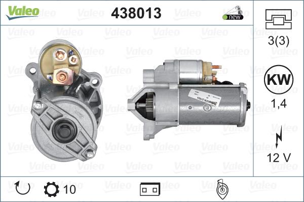 Valeo 438013 - Käynnistinmoottori inparts.fi