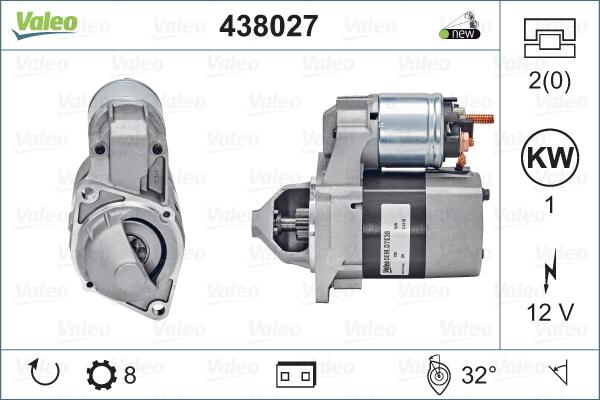 Valeo 438027 - Käynnistinmoottori inparts.fi