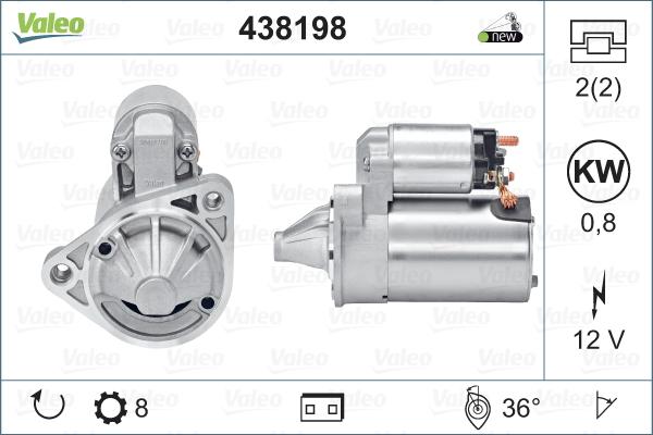 Valeo 438198 - Käynnistinmoottori inparts.fi