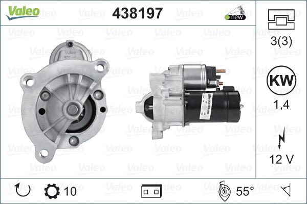 Valeo 438197 - Käynnistinmoottori inparts.fi