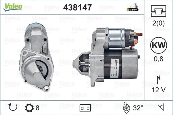 Valeo 438147 - Käynnistinmoottori inparts.fi