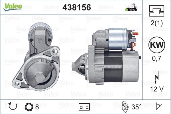 Valeo 438156 - Käynnistinmoottori inparts.fi