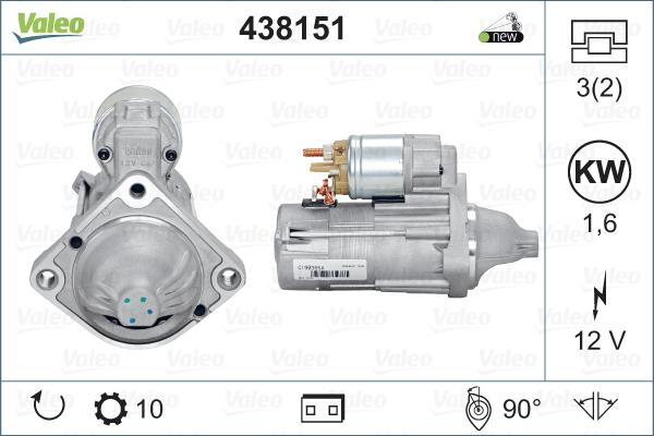 Valeo 438151 - Käynnistinmoottori inparts.fi