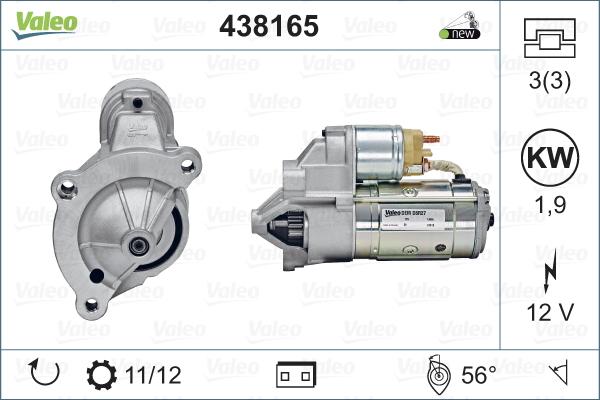 Valeo 438165 - Käynnistinmoottori inparts.fi