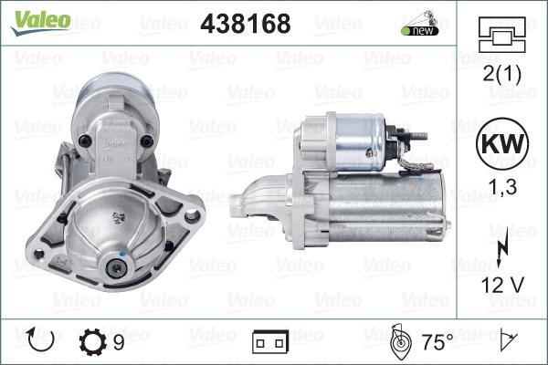 Valeo 438168 - Käynnistinmoottori inparts.fi