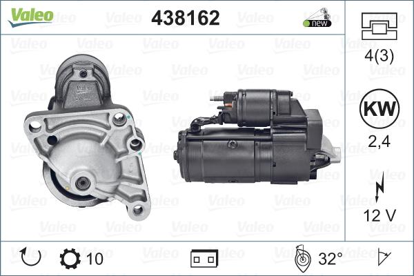 Valeo 438162 - Käynnistinmoottori inparts.fi