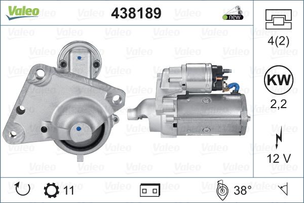 Valeo 438189 - Käynnistinmoottori inparts.fi