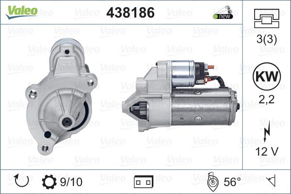 Valeo 438186 - Käynnistinmoottori inparts.fi