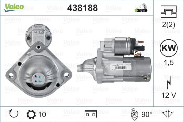 Valeo 438188 - Käynnistinmoottori inparts.fi