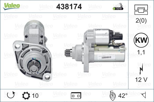 Valeo 438174 - Käynnistinmoottori inparts.fi