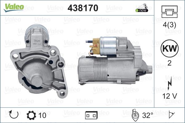 Valeo 438170 - Käynnistinmoottori inparts.fi