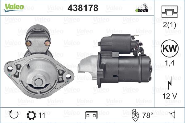 Valeo 438178 - Käynnistinmoottori inparts.fi