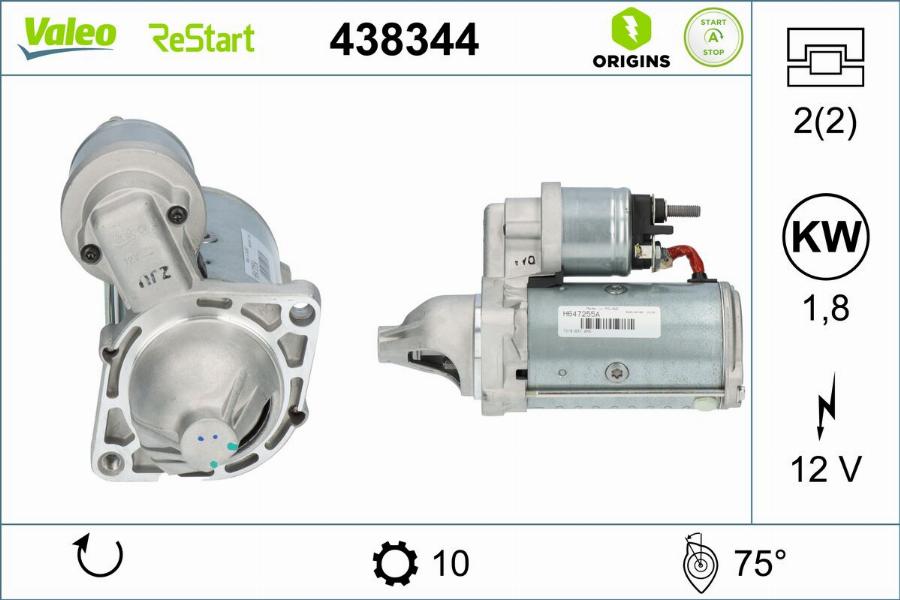 Valeo 438344 - Käynnistinmoottori inparts.fi