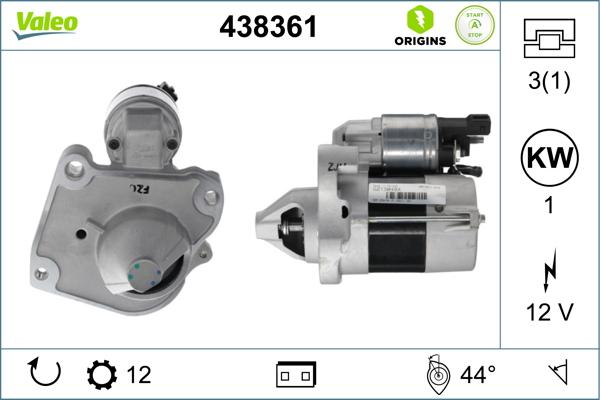 Valeo 438361 - Käynnistinmoottori inparts.fi