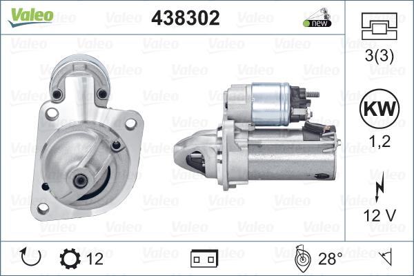 Valeo 438302 - Käynnistinmoottori inparts.fi