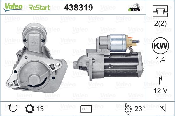 Valeo 438319 - Käynnistinmoottori inparts.fi