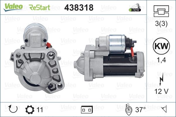 Valeo 438318 - Käynnistinmoottori inparts.fi