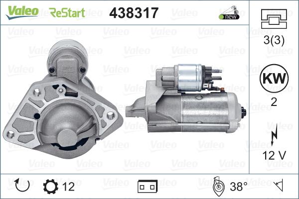 Valeo 438317 - Käynnistinmoottori inparts.fi