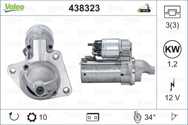 Valeo 438323 - Käynnistinmoottori inparts.fi